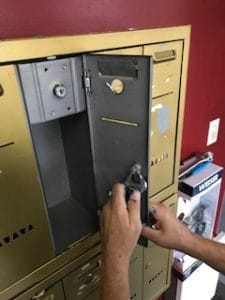 Mail boxes.